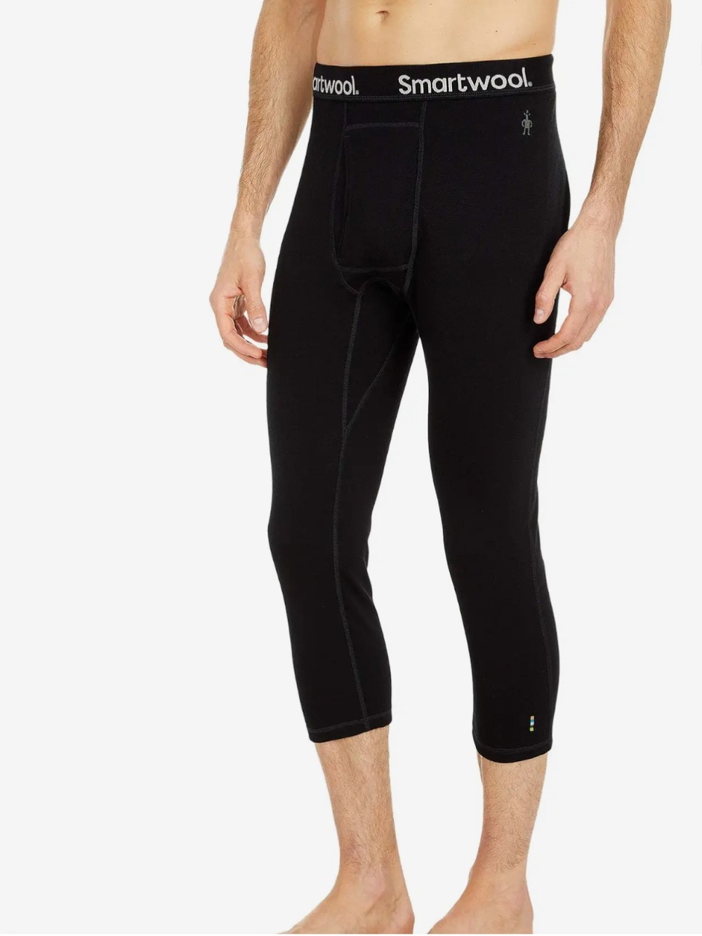 Smartwool 250 Black Merino cropped Base Layer bottoms S